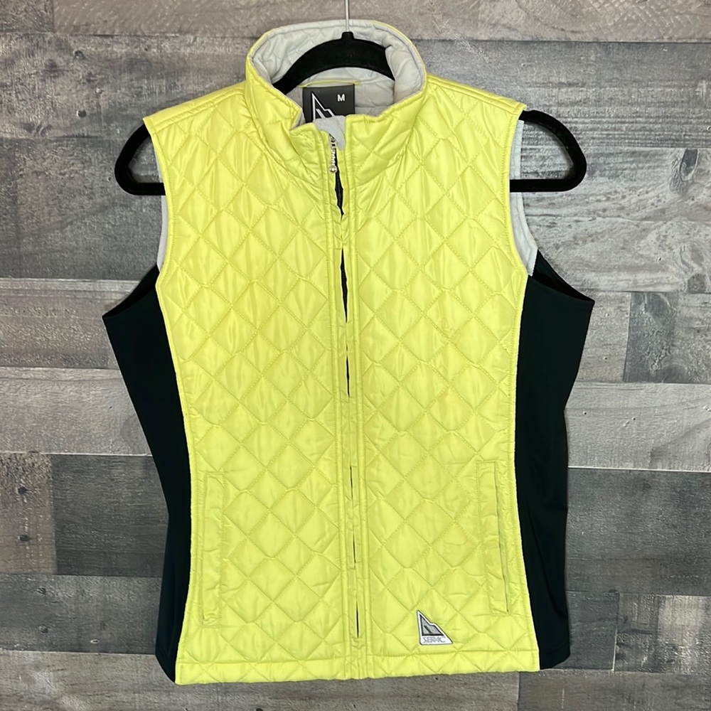 Neon Green and Black Serac Puff Vest